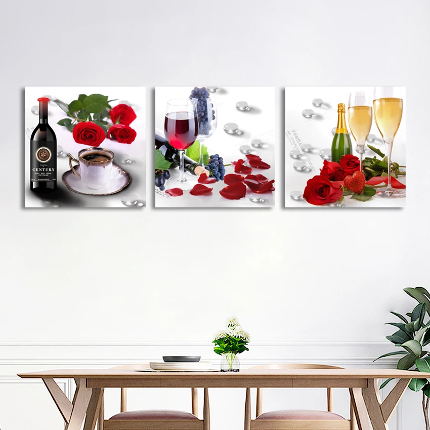 Скандинавские пучки роз Романтика планшетов для столовой холст декоративная