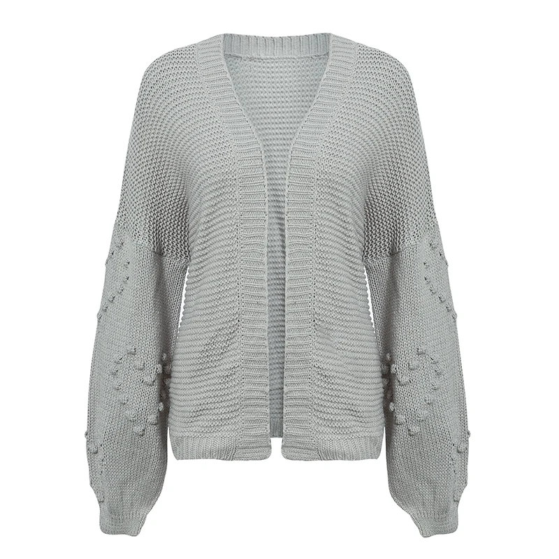 

Missord Women Knitted Sweater Autumn Winter Long Sleeve V Neck Solid Color Cardigan Tops MS100