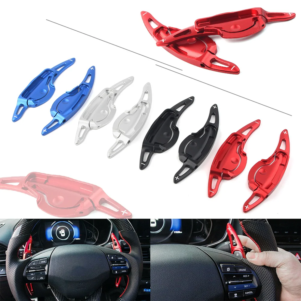 

2Pcs Car Steering Wheel Shift Paddle Shifter Extension For Hyundai LA FESTA Veloster 2019 2020 Aluminum Alloy