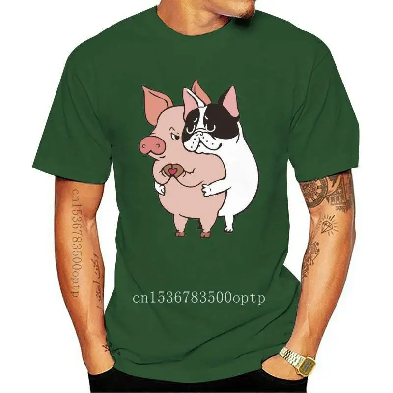 

Футболка женская с принтом французского бульдога и свиньи, милая одежда в стиле Харадзюку, уличная одежда, лето
