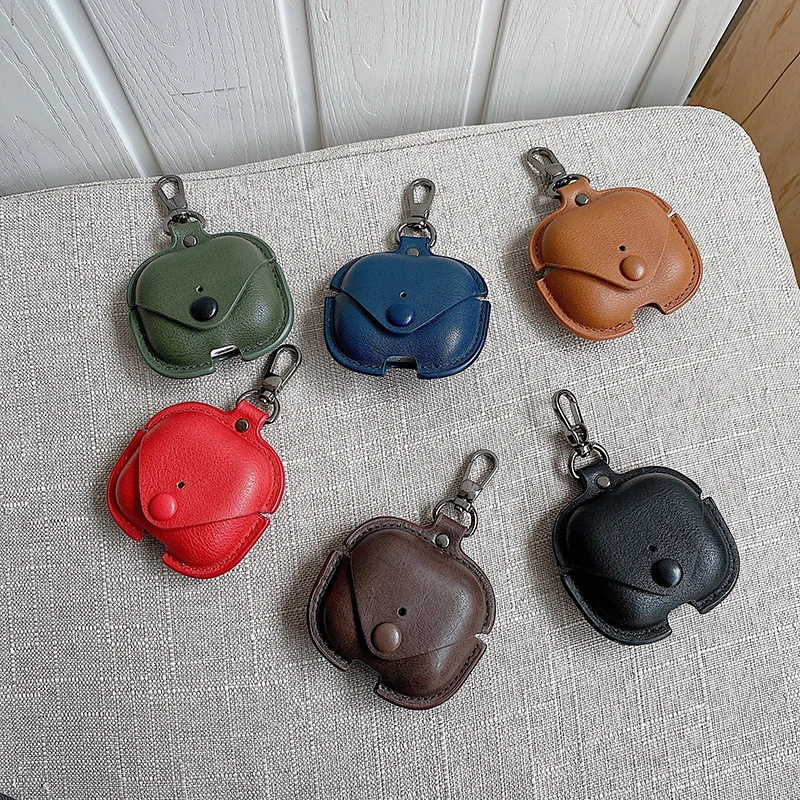 

Luxury Leather Wireless Earphone Case For Apple Airpods Keychain Protection Cover For Airpods Pro Charger Box Funda