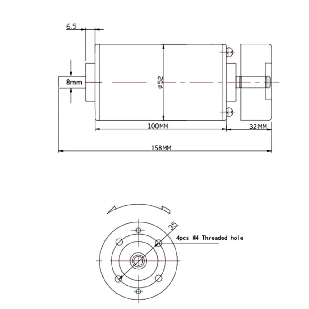 Электродвигатель шпинделя с воздушным охлаждением 400 Вт двигатель постоянного