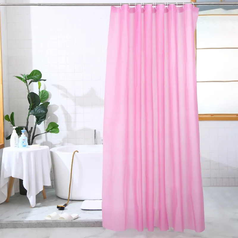 

1Pcs Pure Color Shower Curtains Waterproof Thick Solid Bath Curtains For Bathroom Bathtub Large Wide Bathing Cover 12 Hooks