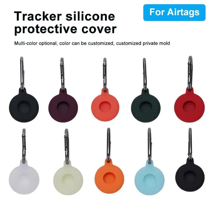 

Silicone Case For Apple Airtags Protective Cover For Apple Locator Tracker Anti-lost Device Keychain Protective Sleeve