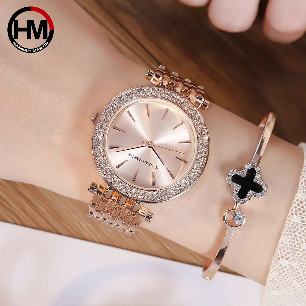 

Women Top Brand Luxury Quartz Movement Watches Fashion Business Stainless Steel Diamond Dial Waterproof Ladies Wristwatches