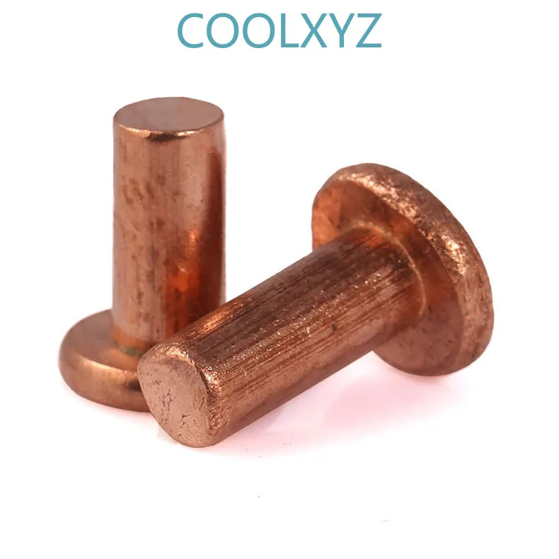 Твердые красные медные заклепки зеркальные с плоской головкой M2 5 шт.|Заклепки| |