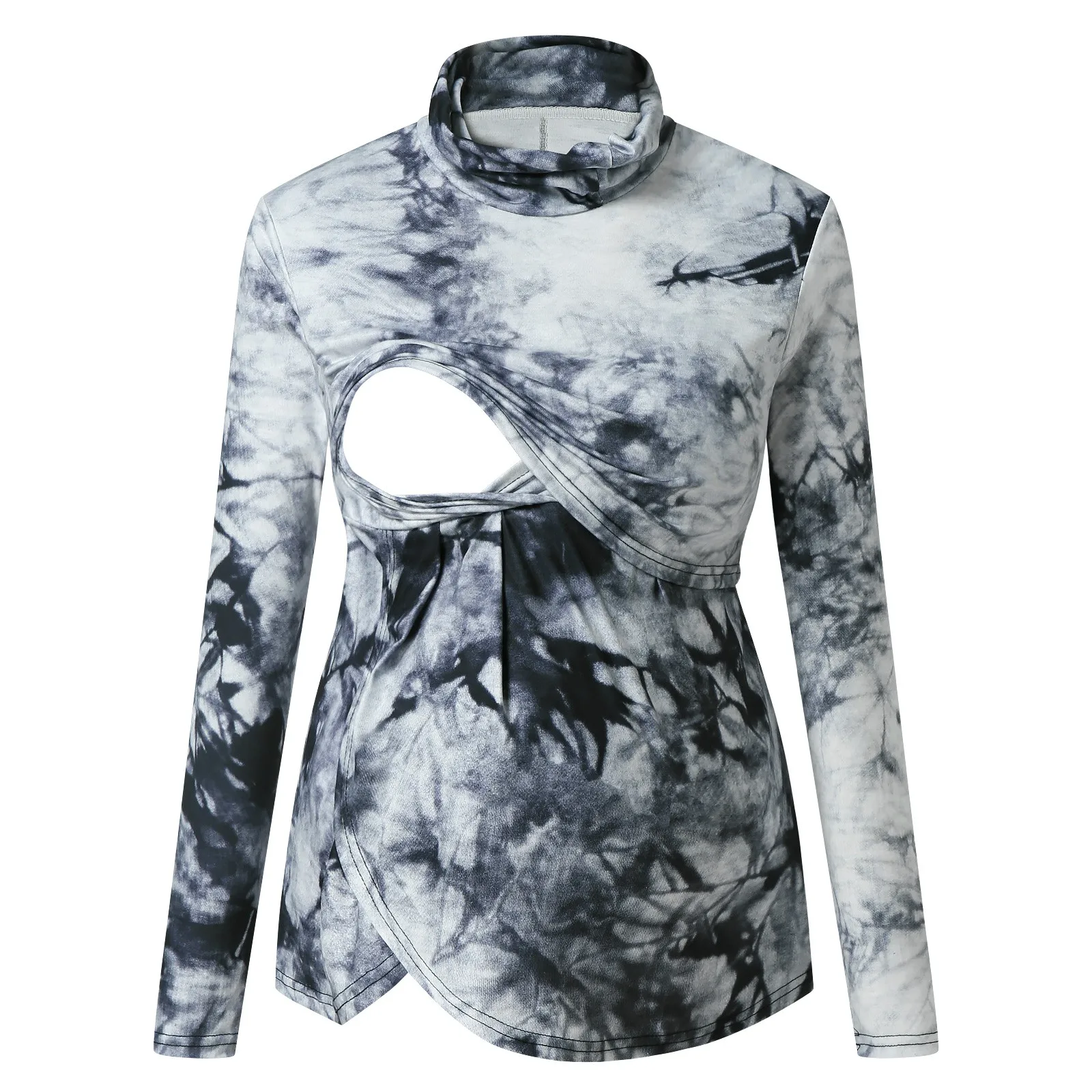 

New Women Pregnancy Clothes Maternity Blouse Tie dyed Print Nursing Pullover Sweatshirts Top For Breastfee