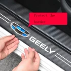 4 шт., наклейки на пороги автомобиля, из углеродного волокна, кожаные аксессуары geely emgrand ec8 ec7 ck atlas ck2 ck3 gt gc9