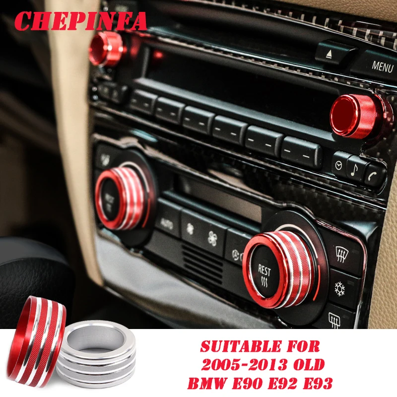 

Car Air Conditioning Sound Knob Cover Interior Decoration For BMW 3 Series 2005-2013 E90 E91 E92 E93 ( 3 Or 4 buttons option)