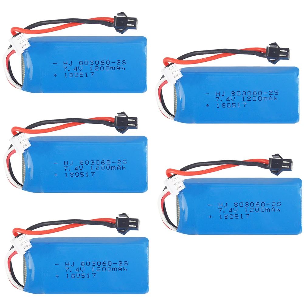 1-5 шт. 7 4 в 1200 мАч 2S Lipo батарея SM вилка для H26 H26C H26W H26D H26HW Дистанционное управление