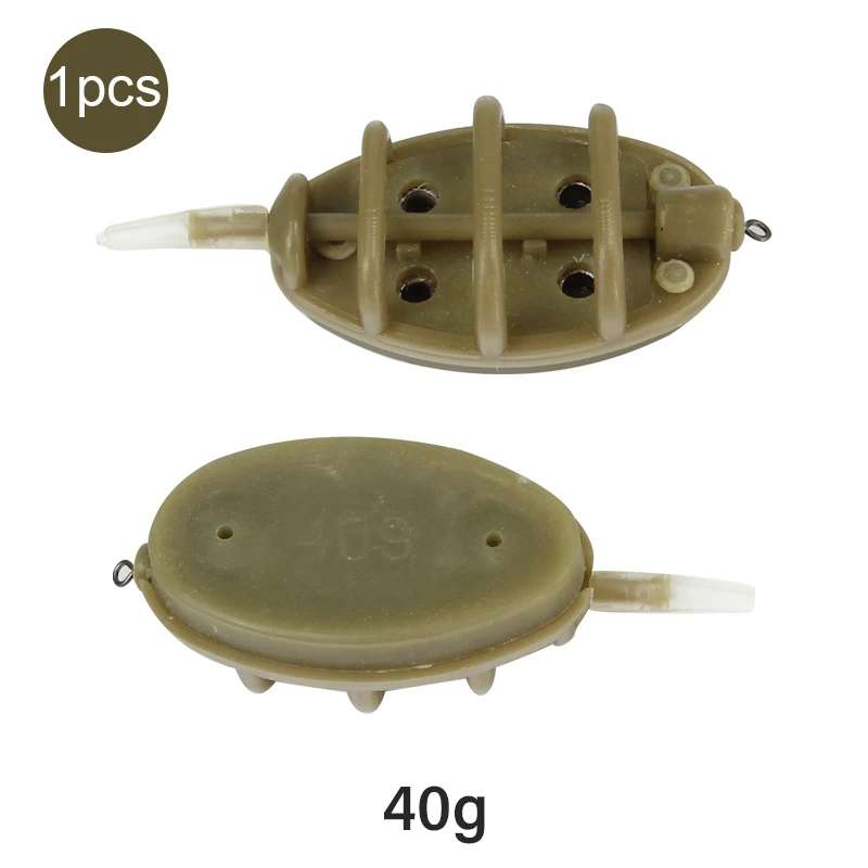 1pcs 40g feeder Mosodo, форма для ловли карпа, 15 г, 20 г, 25 г, 35 г, 30 г, 40 г, 50 г, 60 г, встроенные кормушки, высокая емкость, свинцовое грузило, Метатель наживки - Цвет: 1pcs 40g feeder