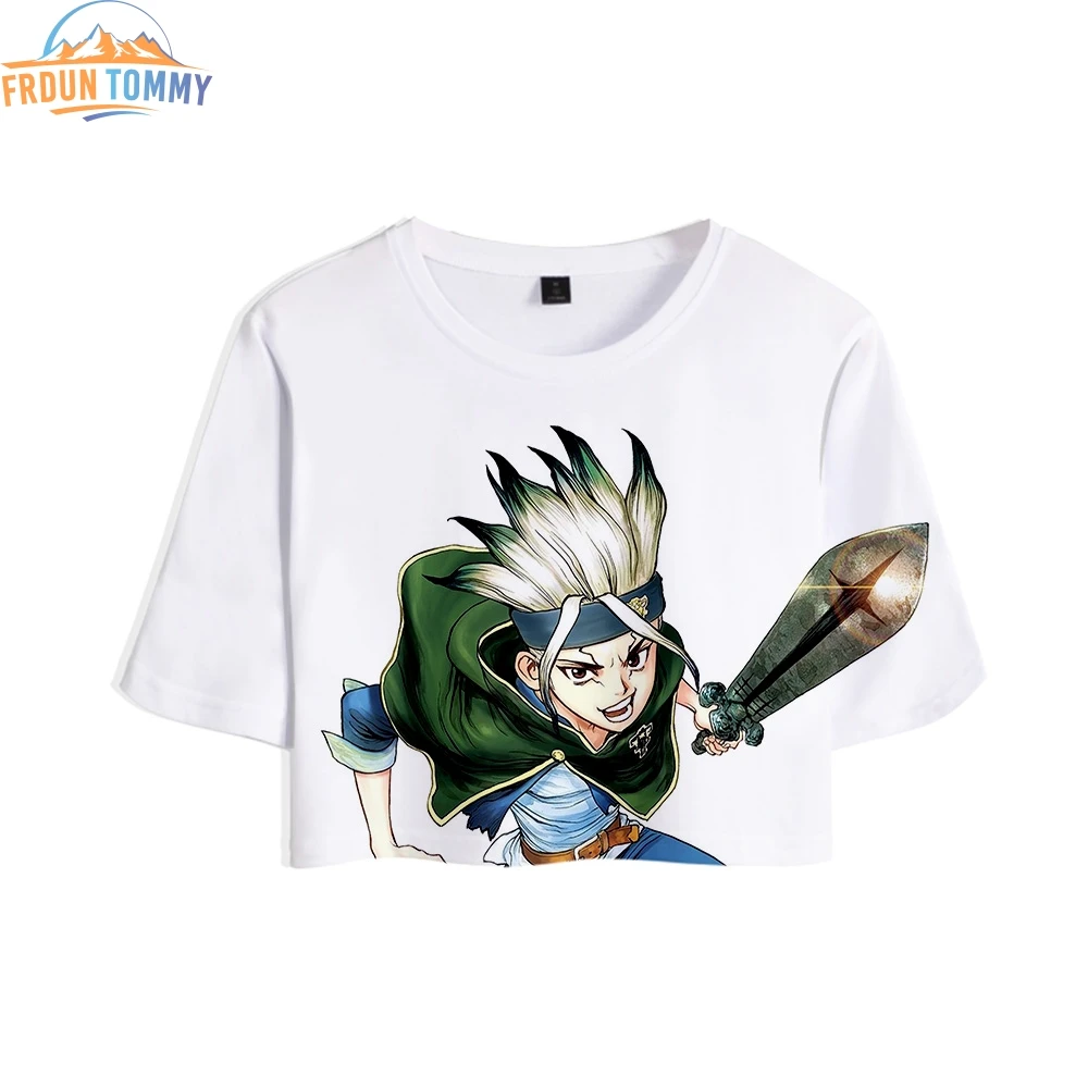 2019 новый стиль Dr. STONE 3d печать летняя сексуальная одежда укороченные топы Женская