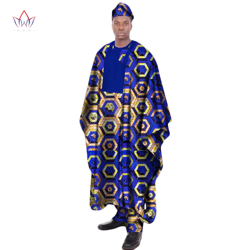 Комплект из 3 предметов Африканский принт воск длинное мужское свободное женское