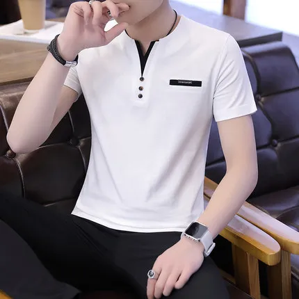 

Men's short sleeve t-shirt summer trend handsome casual half sleeve 2897