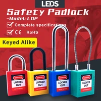 industrial safety padlock engineering plastic abs lock body steel nylon shackle loto lock keyed alike or same key leds ldp a