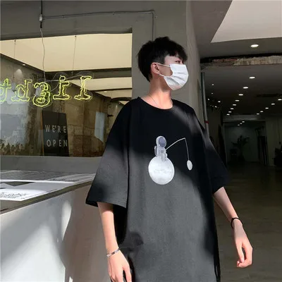 

2021 spring long-sleeved t-shirt male Korean version of the trend of slim round neck cotton fashion