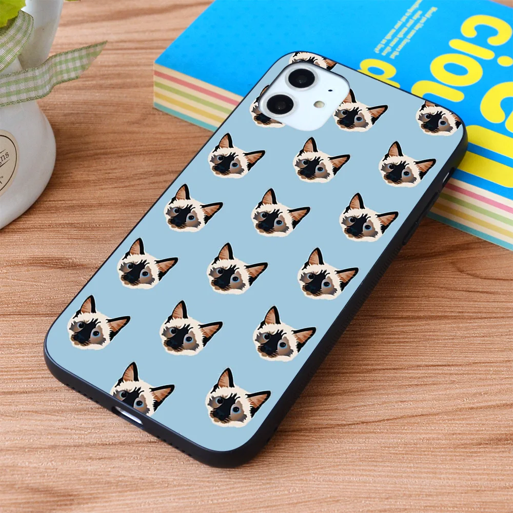 

For iPhone Siamese Kitty Cat Soft TPU border Apple iPhone Case