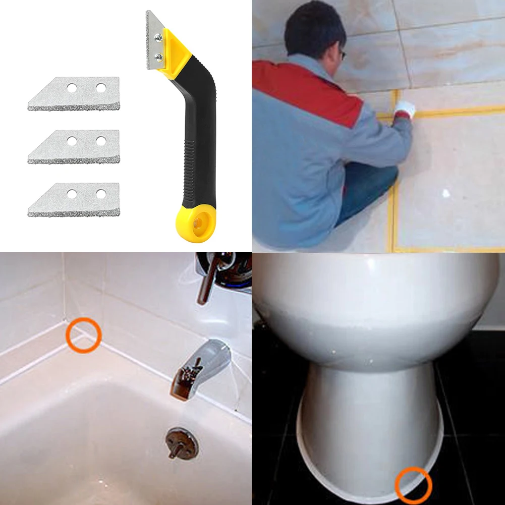 

Tile Gap Caulk Grout Cleaning Remover Knife Blade Wall Floor Seam Scraper Cleaner Paint Scraper Tool with Replacement Head