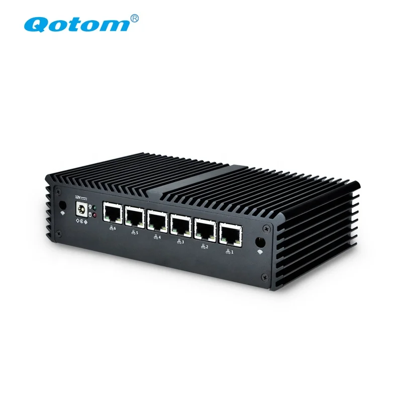 

Qotom-Q575G6-S05 Fanless Mini Computer Intel Core i7 7500U with 6 Gigabit LAN Ports Firewall Router AES-NI Mini PC