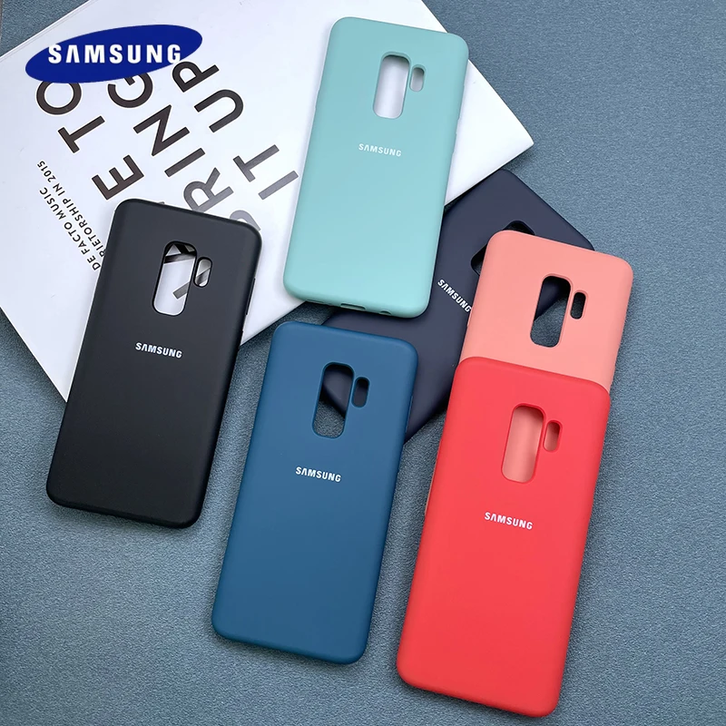 Жидкий силиконовый чехол для Samsung Galaxy S9Plus S9 с шелковистым мягким сенсорным