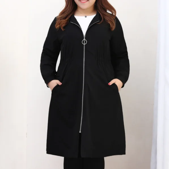 Женская ветровка размера плюс 10XL пальто сезона осень-зима 2021 облегающее длинное