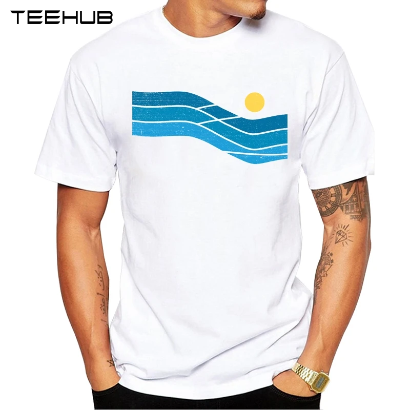 Новинка 2019 крутая Мужская модная футболка TEEHUB с коротким рукавом и круглым