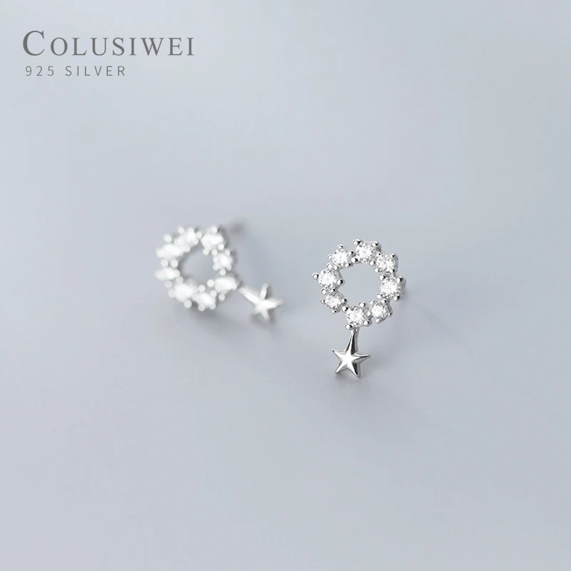 Серьги-гвоздики женские из серебра 925 пробы с фианитами | Украшения и аксессуары