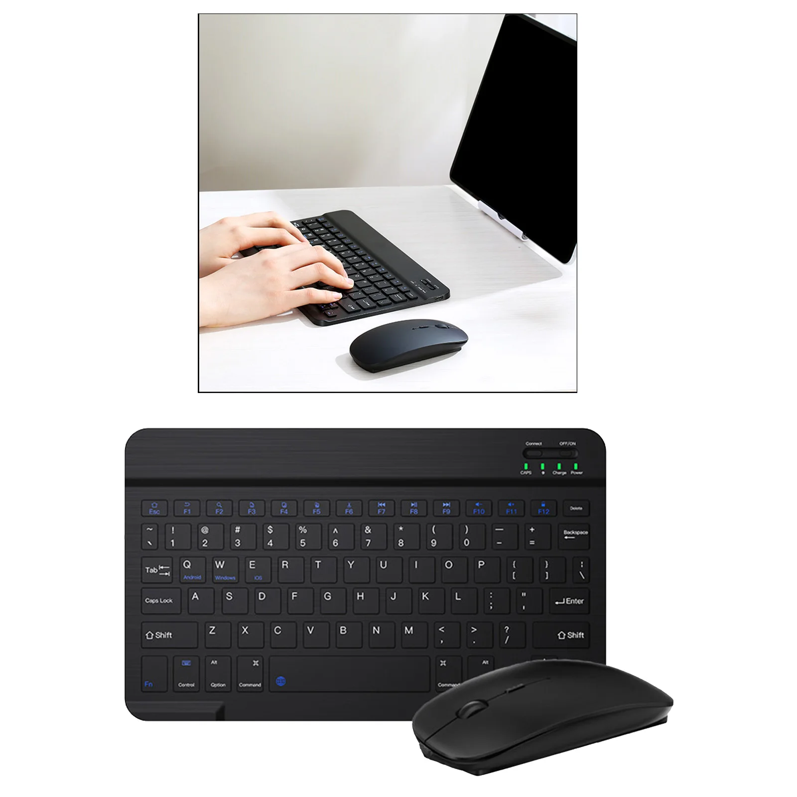 

Ultra Slim Compact Bluetooth 10inch Keyboard Mouse Comb for PC Desktop
