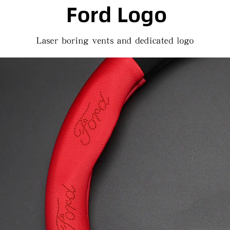 

Suitable for refitting Fo rd steering wheel carbon fiber leather cover, car modification supplies wholesale