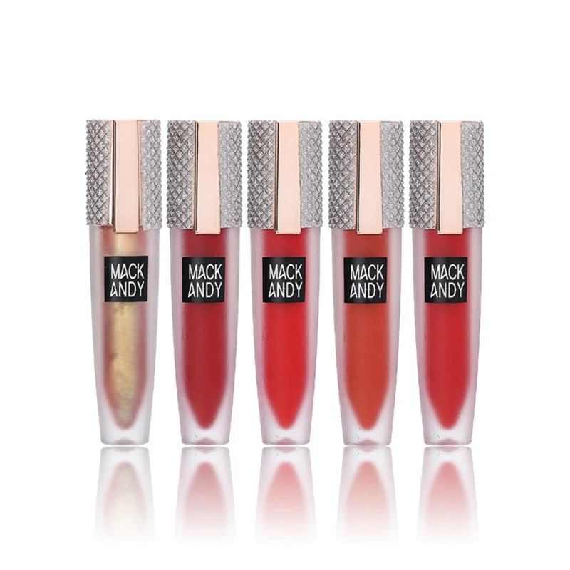 5 шт. стразы матовый блеск для губ набор увлажняющий долговечный