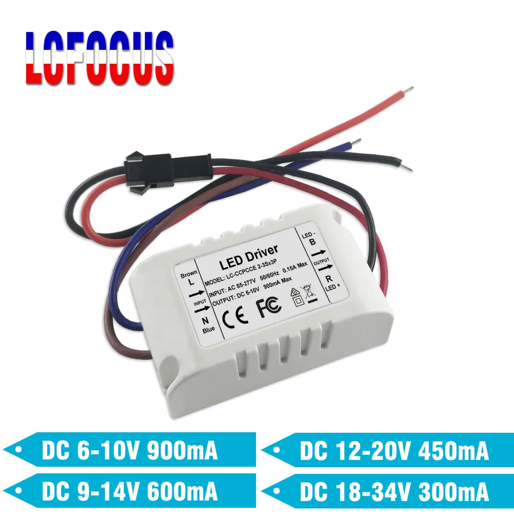 

LED Driver Constant Current 6W 7W 8W 9W 10W 12W Watt Power Supply 300mA 450mA 600mA 900mA Lighting Transformers
