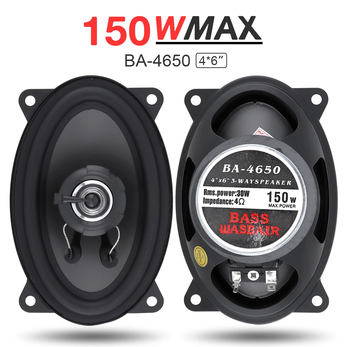 2pcs 4*6 Inch 2 Way 150W Car Speaker Automobile HiFi Audio Full Range Frequency Coaxial High Pitch Loudspeaker | Автомобили и