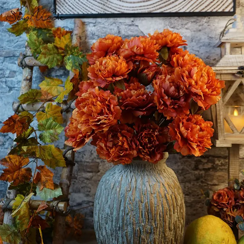 Большие Пионовые ветки SunMade с 3 головками искусственные цветы украшение для