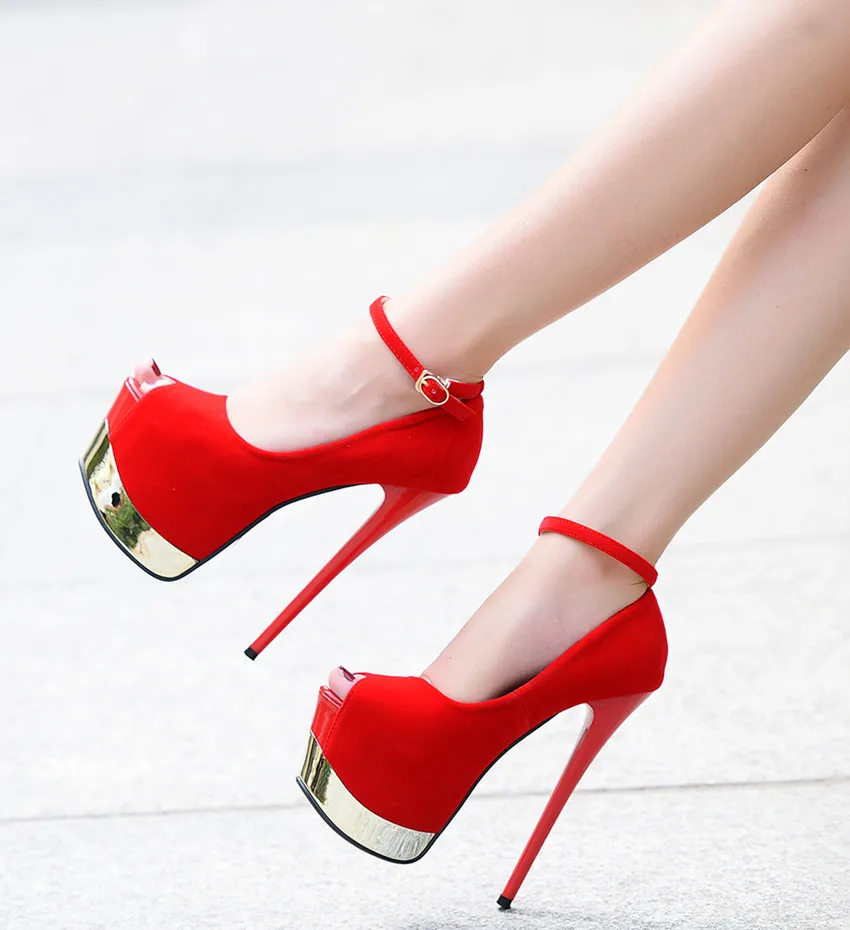 

Summer New Super High Heel Stiletto Fish Mouth Pumps Sexy Nightclub Women's Shoes High Heel Platform Shoes 16cm