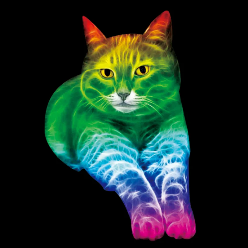 

Noctilucence Animal Patch Cat Logo Colour Printing Iron on Patches for clothing DIY Transfer Printing Luminous Clothes Stickers