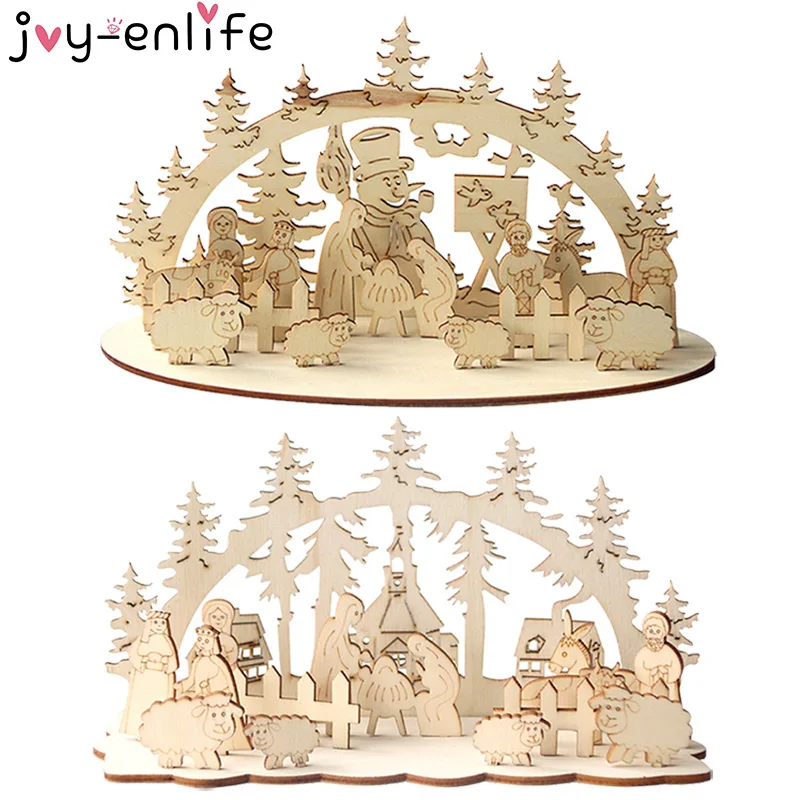 Joy-enlife DIY рождественская деревянная отделка для домашнее настольное украшение рождественские деревянные Новогодние украшения детские игрушки