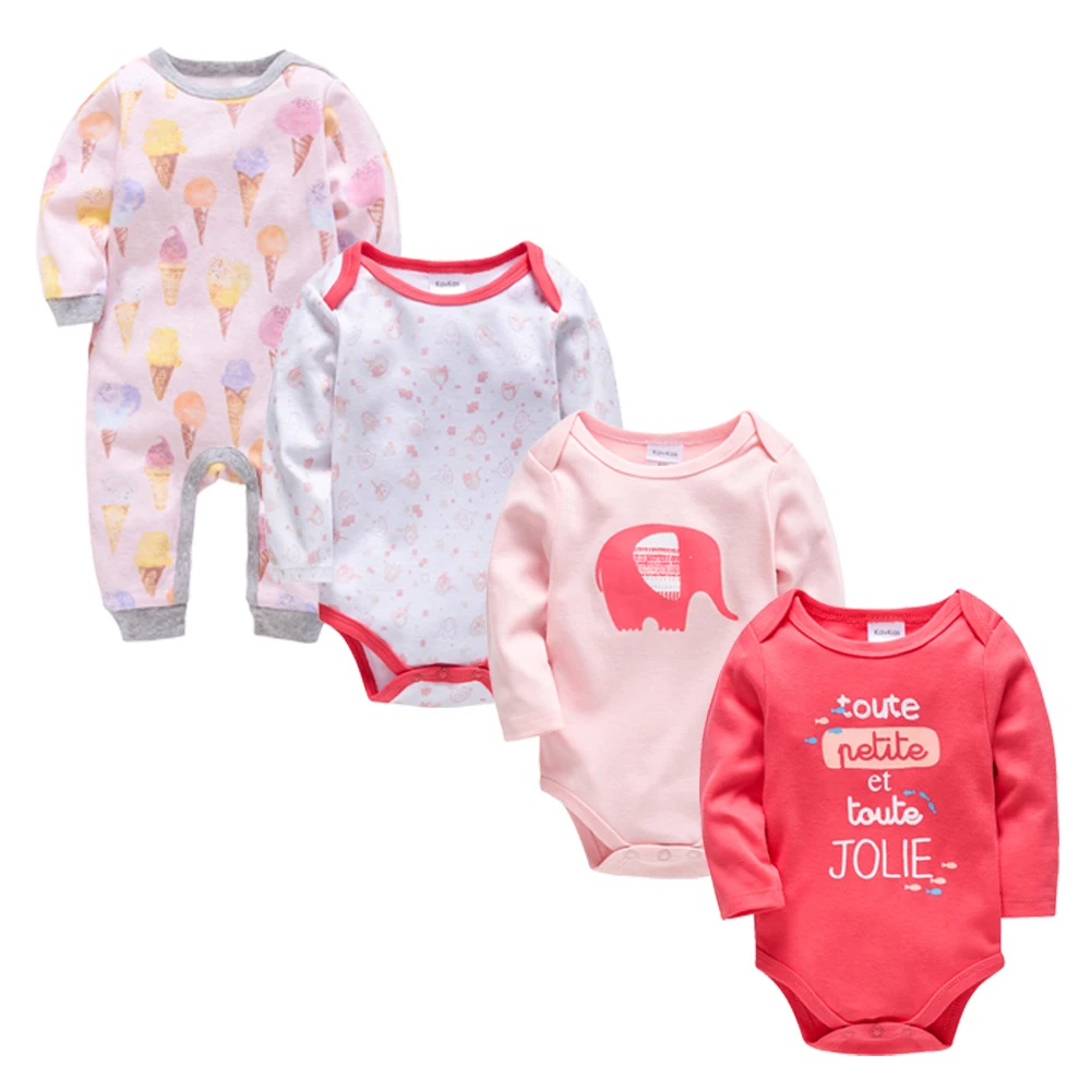 Комплект одежды из 4 предметов для маленьких девочек roupas de bebe Одежда хлопка с