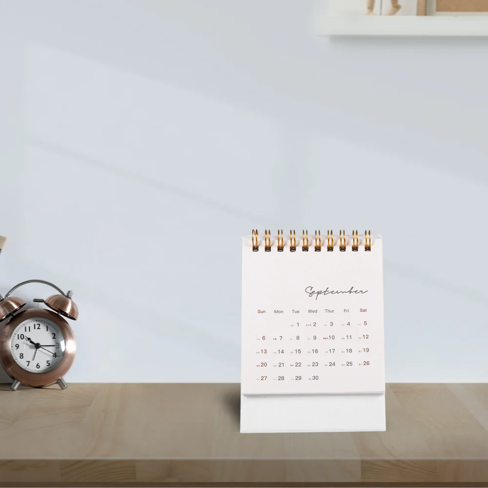 

1 Set of 2pcs Desktop Decor Calendar Mini Stand Table Decor Calendars