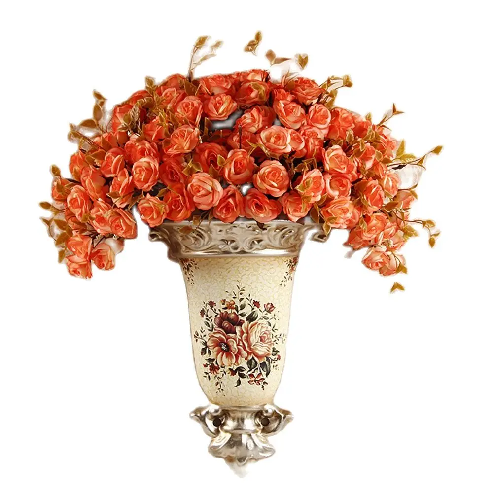 

European Style Ceramic Wall Hanging Vase Flowerpot Wall Decoration Modern Luxury Vase Flower Pot Living Room Weddings Decoration