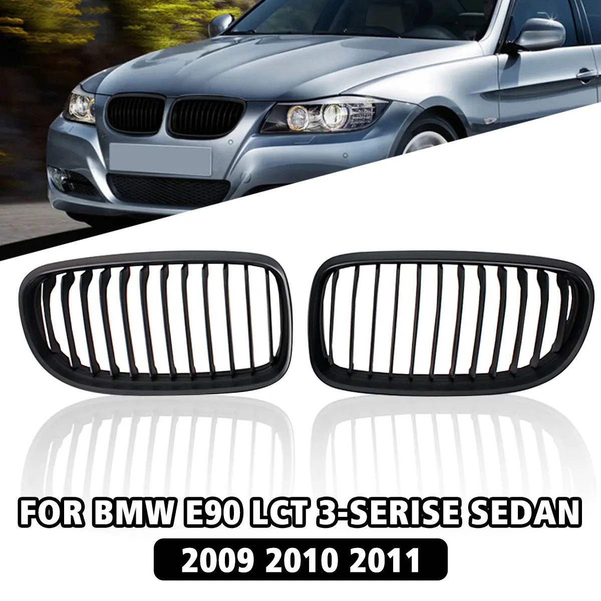 Матовая Черная передняя Спортивная решетка гриль для BMW E90 E91 LCT 3 Serise Sedan 2009 2010 2011 2012