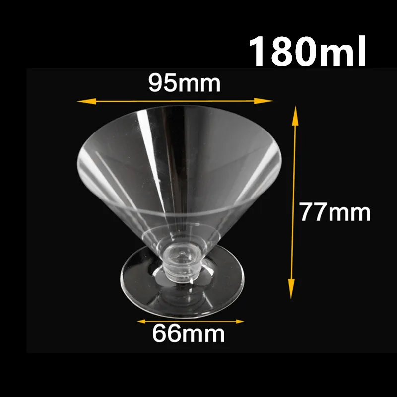 

20pcs High quality thick plastic cups 180ml creative transparent wine cocktail cup party wedding favor disposable pudding cup