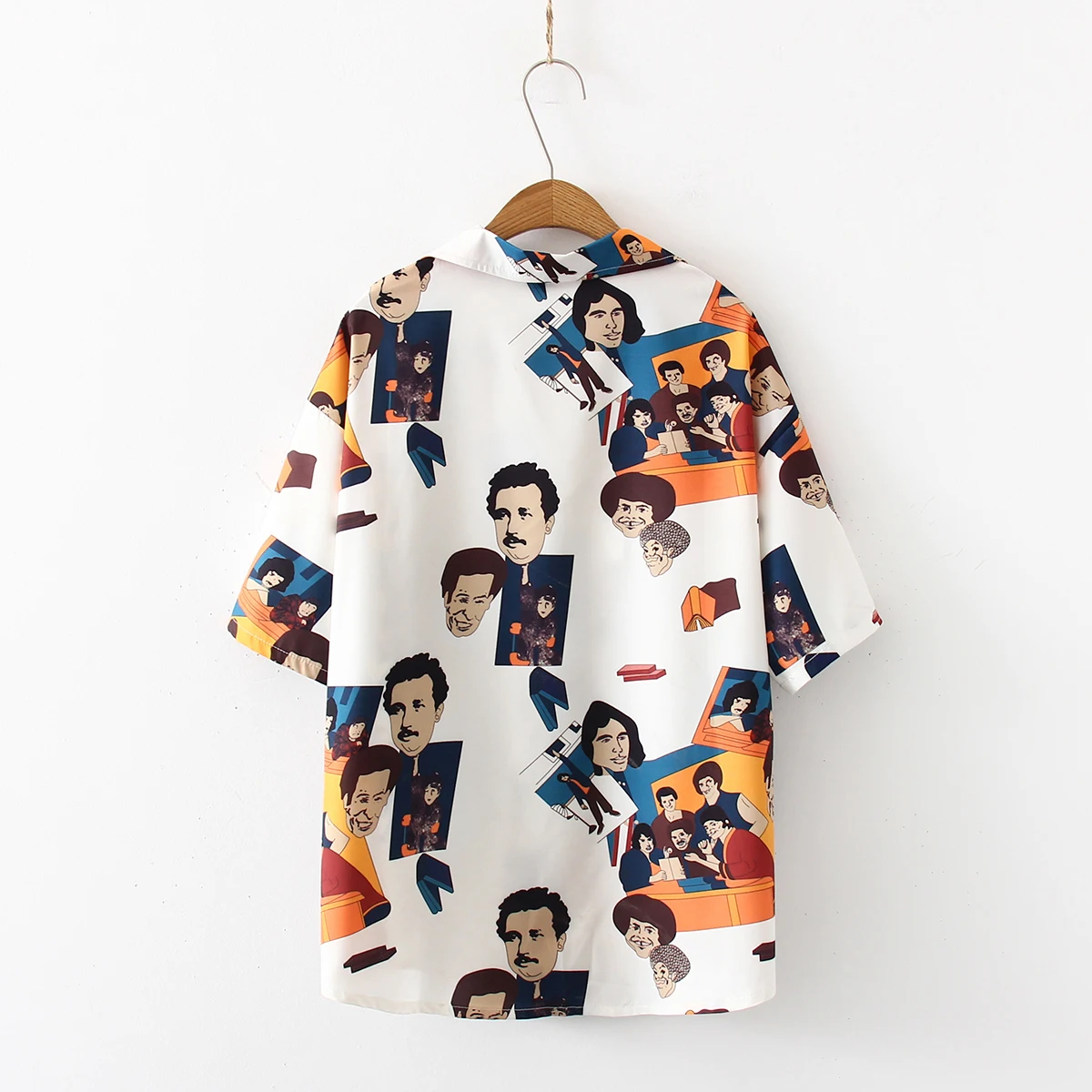 Женская блузка в стиле Харадзюку летняя с коротким рукавом и мультяшным принтом