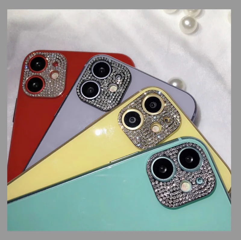

Luxury Rhinestone Diamond Camera Protector Back Cover For iPhone 11 Pro Max Camera Lens Sticker Glitter Bling Case For iPhone 11