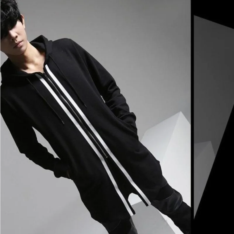 Мужская Длинная толстовка в стиле хип хоп уличная одежда большого размера с