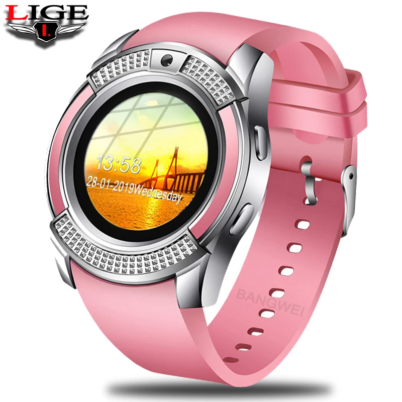 LIGE 2019 новые женские Смарт-часы со светодиодом цветной экран модные спортивные