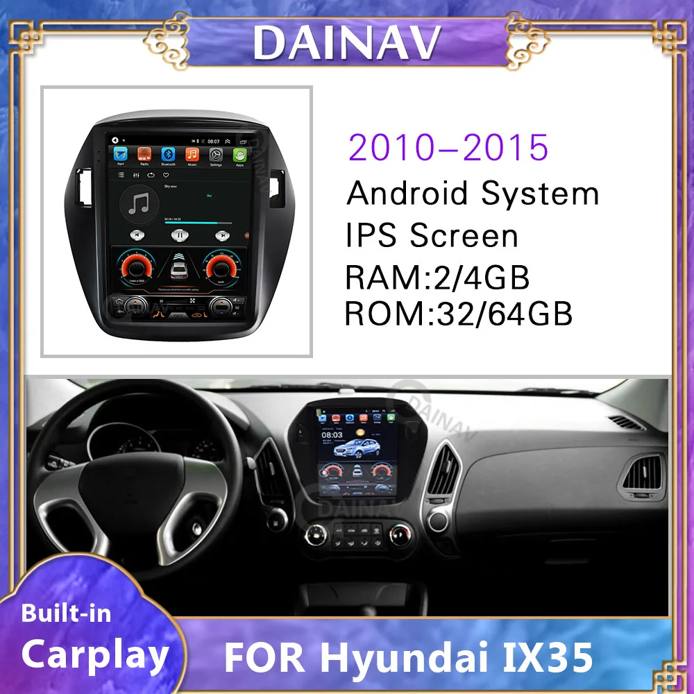 

Vertical Screen Car Radio Stereo For Hyundai IX35 2010-2015 Car Autoradio GPS Navigation Multimedia DVD player With CarPlay