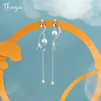 thaya 100 s925 sterling silver earrings tassels mermaid drop dangle drop earring charms for women engagement gift fine jewelry