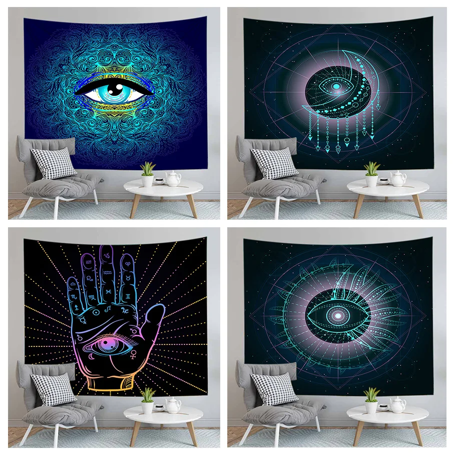 Злой Гобелены с изображением глаз Спальня покрывало для декора Настенный Шторы