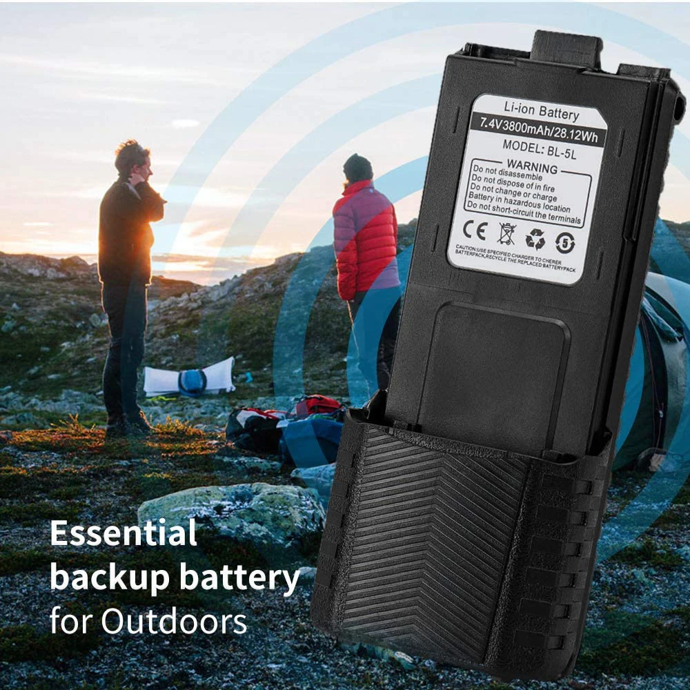 Аккумулятор BAOFENG BL 5L 7 4 В 3800 мАч литий ионная батарея для UV 5R TP F8 + DM Plus Walkie Talkie