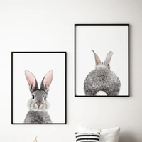 modern bunny print nursery painting rabbit animal set of 2 bunny butt wall art no frame pictures